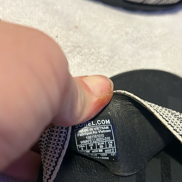 Sorel Black and Cream Ella Elastic Strap Sandal Size 8 - Picture 7 of 7